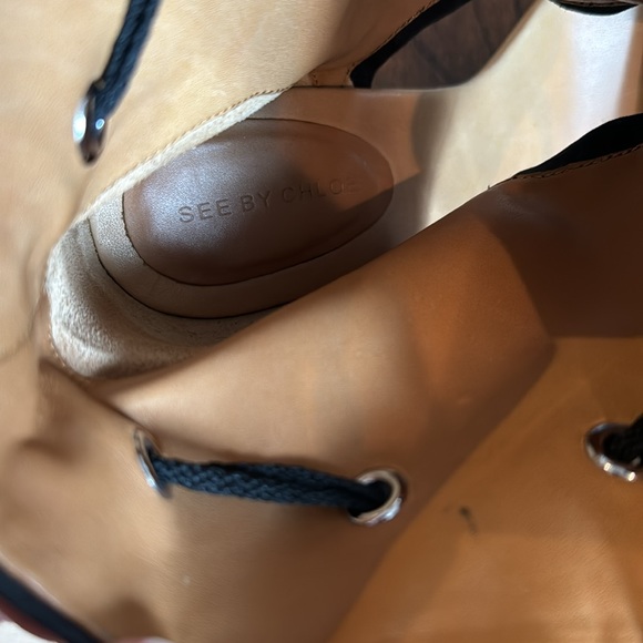 SEE BY CHLOE Black and Tan Suede and Leather Heels - Picture 10 of 11